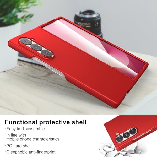 Coque Galaxy Z Fold 6 rigide et premium en polycarbonate mat rouge - 4