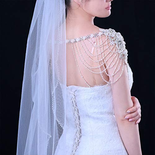 Pearl Body Statement Necklace Crystal Beading Chain Bib Collar Shoulder Shawl2