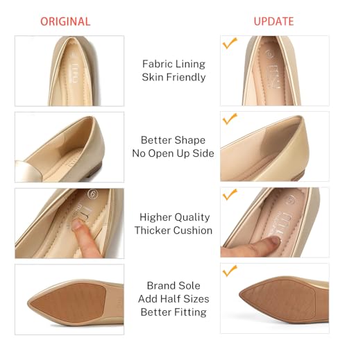 Image of MUSSHOE Black Flats for Women Pointed Toe-Comfortable Business Casual Work Shoes, Dressy Suede Slip On with Memory Foam for Office, Teacher & Standing All Day