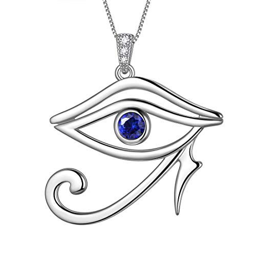 Aurora Tears Juego de joyas de plata de ley 925 con diseño de ojo de Horus de Egipcio Collares/Pendientes/Juego de joyas para hombres y mujeres, Cristal Cover