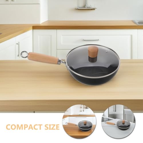 Wok de Hierro Fundido con Tapa 24 cm Mango de Madera miniatura 7