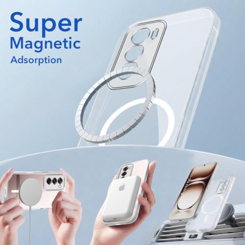 Image of Jkobi Lifetime Anti-Yellow MagSafe Compatible Clear Back Cover Case for Oppo Reno12 Pro 5G | Oppo Reno 12 Pro 5G (Sleek Hard Crystal | Shockproof and Camera Protection)