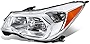 DNA Motoring OEM-HL-0127-L Chrome Factory Style Left Driver Side Headlight Head Lamp Compatible with 2014-2016 Forester,Clear Lens/Amber Reflector