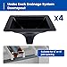 Muzata 4PCS Black Under Deck Drainage System Downspout PE Easy Installation Rain Drain for 12