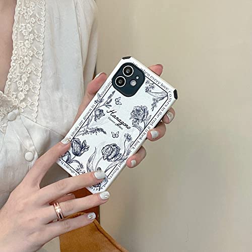 Coque iPhone XR fleur rétro anti-choc et anti-rayures motif blanc - 2