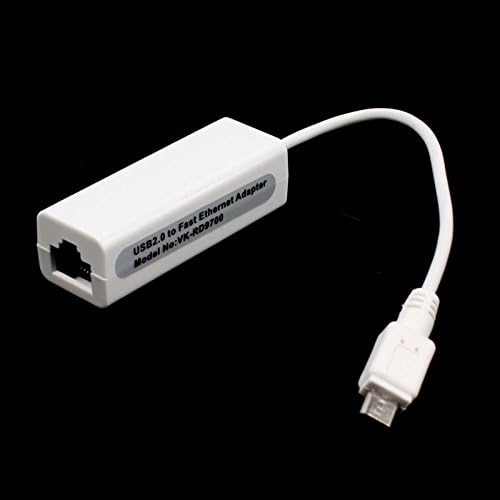 Micro USB Ethernet 10/100 M RJ45 Network Lan Adapter Card Cable White For Tablet PC