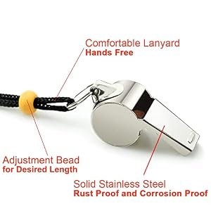 Stainless Steel Sports Whistles with Lanyard, Loud Crisp Sound Whistles Bulk Great for Coaches, Referees, and Officials Stainless Steel Sports Whistles with Lanyard, Loud Crisp Sound Whistles Bulk Great for Coaches, Referees, and Officials