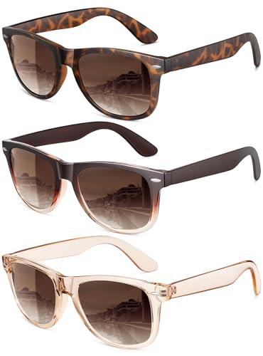 MEETSUN Polarized Sunglasses for Women Men Classic Retro Sun Glasses for Driving UV400 (3 Pack) Tortoise Brown Gradient