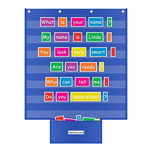 Alslea LARGE POCKET CHART FOR CLASSROOM K1 Standard Pocket Chart For Classroom 28 Inchx28 Inch Wall Hanging Pocket Charts Back To School Supplies cover