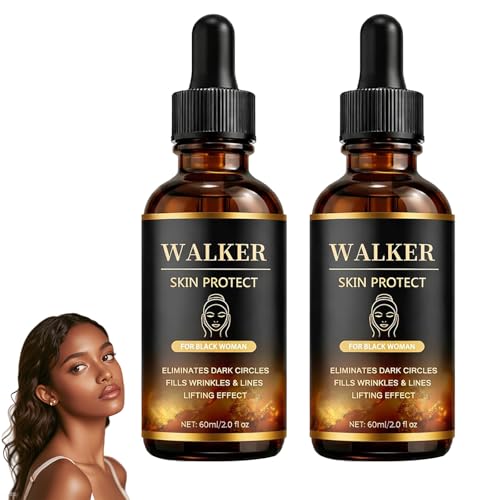 Walker Skin Protect Serum for Black Women, Anti-Aging Face Serum with Black Castor Oil, Walker Skin Protector for Eliminates Dark Circles, Fills Wrinkles & Lines for All Skin Types (2 bottles)