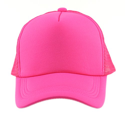 Image of NYFASHION101 Plain Mesh Trucker Hat - Breathable 6-Panel Daily Snapback Cap, Customizable Ideal for DIY Embroidery & Patches