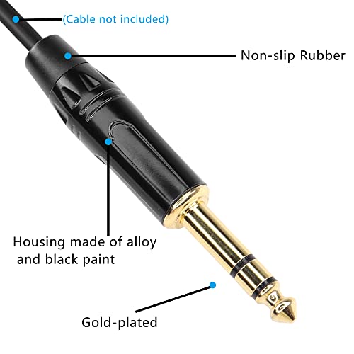 Conector estéreo 6.35mm TRS chapado en oro 2 pack miniatura 4