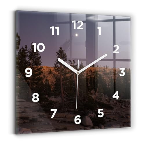 Horloge de qualité supérieure Wallfluent 30x30 cm carrée design roche - 2