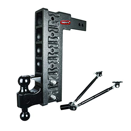 Drop Hitch 2.5 Receiver Class V 21K Towing Hitch GH-626, Combo Includes Dual Hitch Ball, Pintle Lock, Stabilizer Kit & 2 Hitch Pins (15 Drop 2.5 )