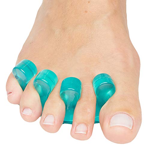 ZenToes Gel Toe Separators for Pedicure, Nail Polish, Toenail Trimming - Set of 2 Toe Spacers (Green)