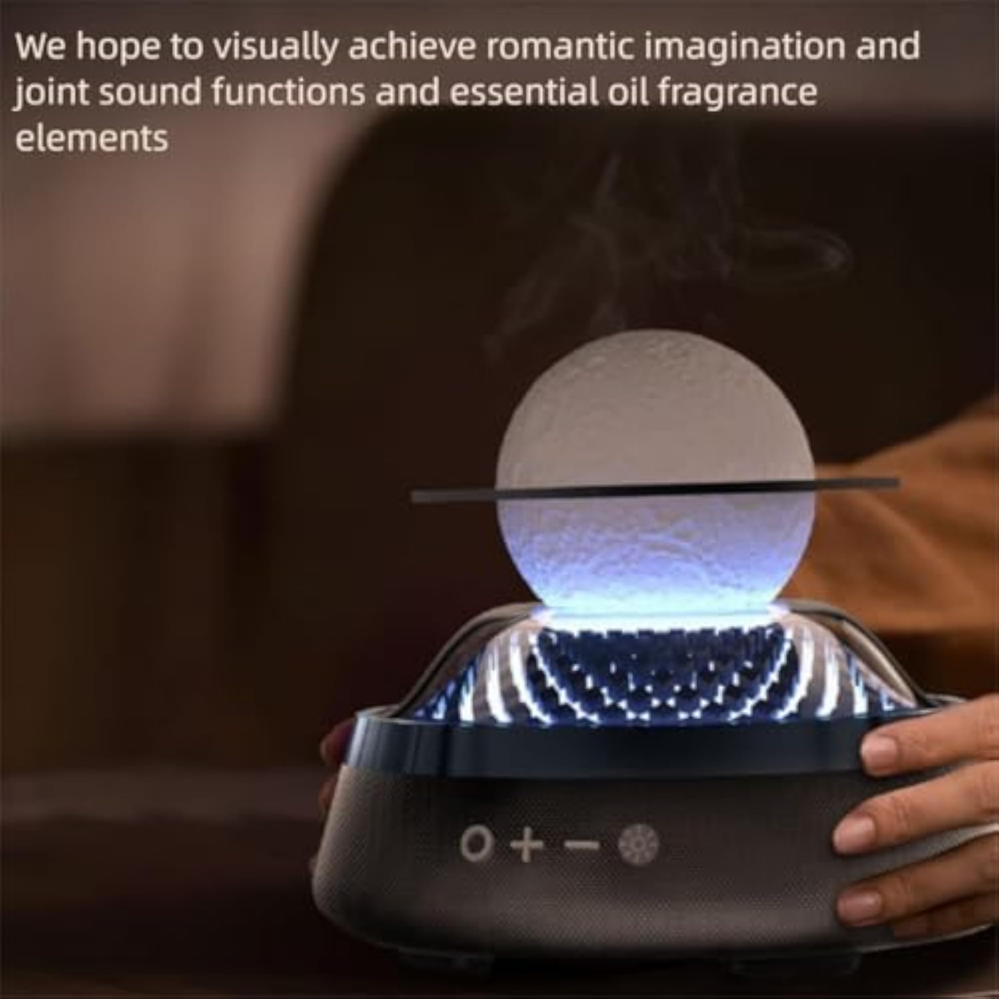Levitating Moon Lamp & Essential Oil Diffuser, 6 Color Modes