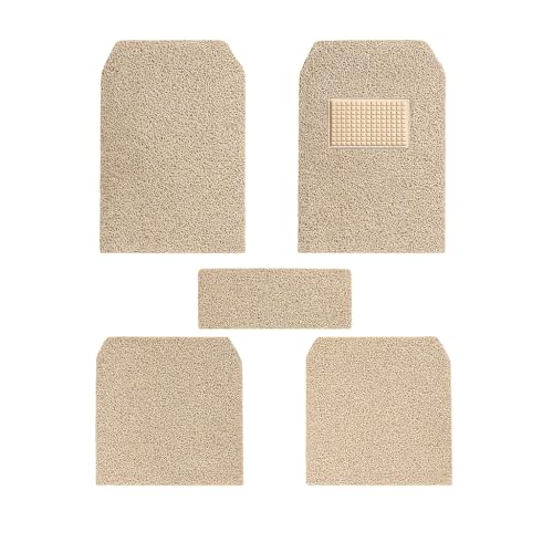 Image of CARNEST Premium Grass PVC Mats, 18mm Thickness, 100% Waterproof and Dustproof Car Floor Foot Mats, Universal Fit in All Cars, Compatible for (Honda City,Beige)