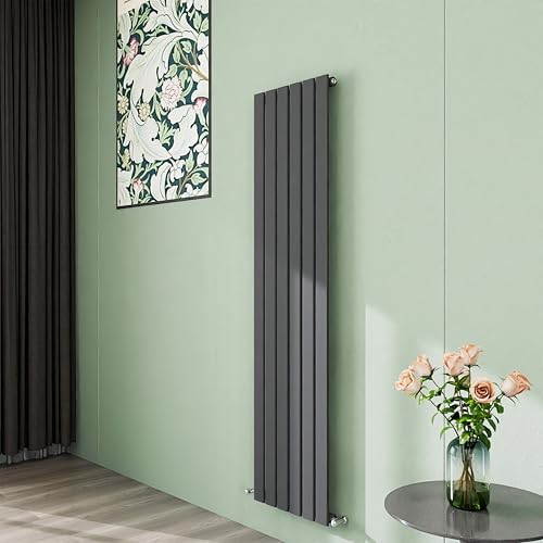 Simple Bathroom 1600×408mm Vertical Panel Designer Radiator Anthracite Single Flat Panel Central Heating Radiators