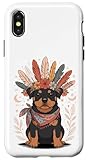 Installazione facile Custodia per iPhone X/XS Boho Floral Rottweiler Rottweilers Rottie