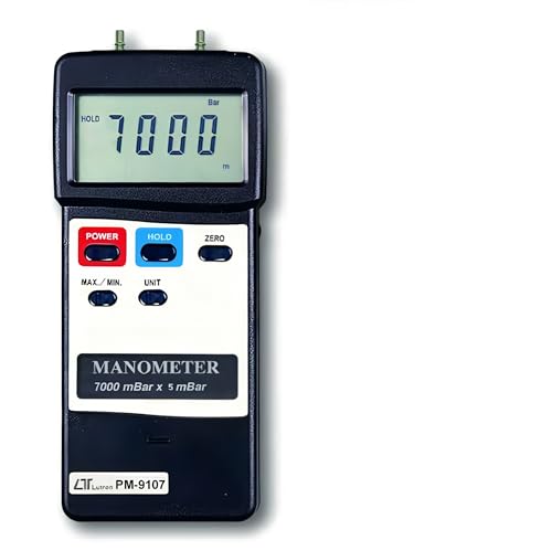 i-POOK Digital Manometer PM-9107 7000 mbar Dual & differential input Manometer Gas Pressure Tester LCD Display With RS232 Interface for any gas pressure system trouble made in Taiwan