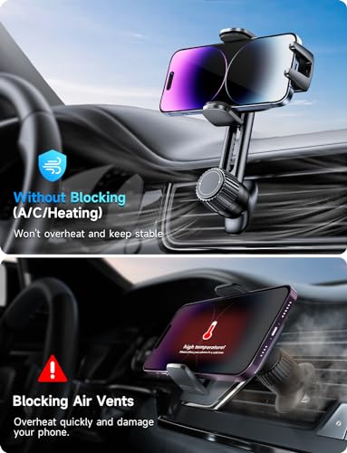 Handyhalterung Auto Handy Halterung Autohalterung: Universale Lüftung Handyhalter, EIN-Knopf-Release & 360 Grad Vent KFZ Halterung für iPhone 16/15/14/13/12 Pro Max Plus, Samsung, Huawei, Xiaomi, usw 2