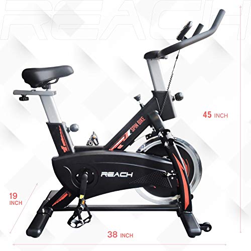 Image of Reach Evolve Spin Bike with 18kg Flywheel | Exercise Cycle for Home Gym | Adjustable Resistance for High-Intensity Fitness Workouts | Max User Weight 120kg