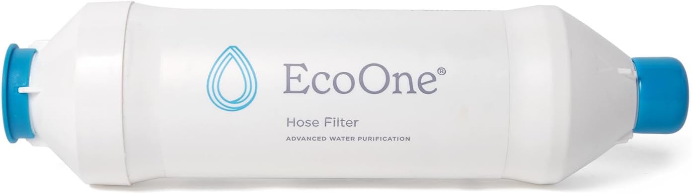 Hose Filter by EcoOne | Advanced Purification Water Filter for Garden Hose Application | Inline Dual Stage Natural Carbon Hose Filter for Filling Hot Tub & Spa | Filters up to 40,000 Gallons