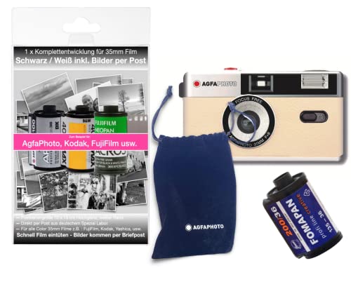 Cámara analógica 35mm AgfaPhoto kit completo con película de 36 fotos en blanco y negro