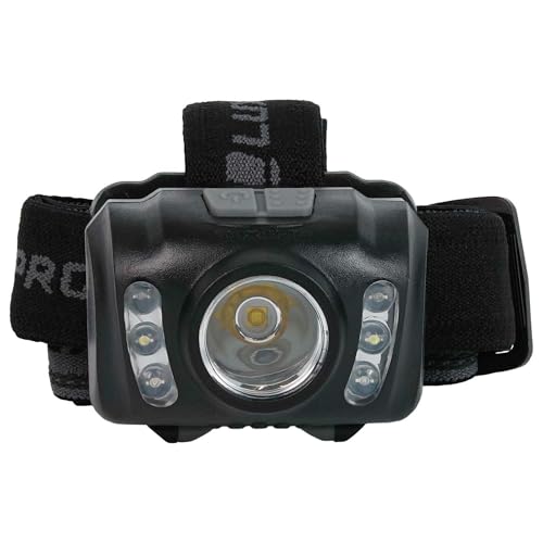 LUXPRO LED Headlamp - Bright 300 Lumen Head Lamp for Outdoors, Camping & Hiking - 6 Light Modes White, Green & Red Light - IPX4 Waterproof - Adjustable Headband - LP345V2 - Batteries Included