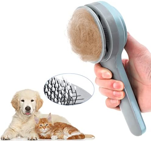 Cat Brush for Shedding, Dog Self Cleaning Slicker Grooming Brushes for Dogs Cats Pet Brush Tool Gently Removes Loose Undercoat Pets Hair Slicker Brush for Pet Massage Cleaning-Easy to Use