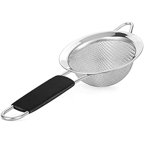 Kafoor Fine Mesh Strainer - 3.4 Inch Round Sieve - Tea Strainers for Loose Tea, Coffee Strainer, Food Strainer, Juice Strainer, and Much More! Cover