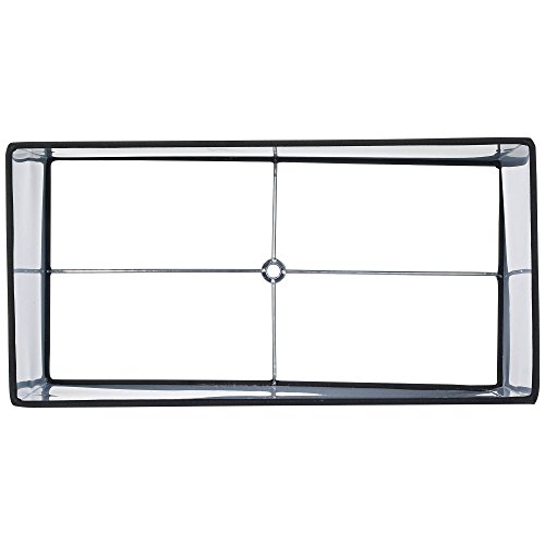 Black Medium Rectangular Hardback Lamp Shade 16" Wide X 8" Deep X 10" High (Spider) Replacement With Harp And Finial - Springcrest #TOP4