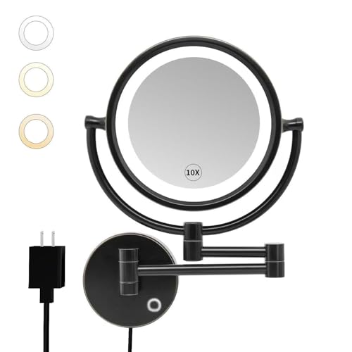 Espejo de Maquillaje GURUN con 10X y 3 Tono LED