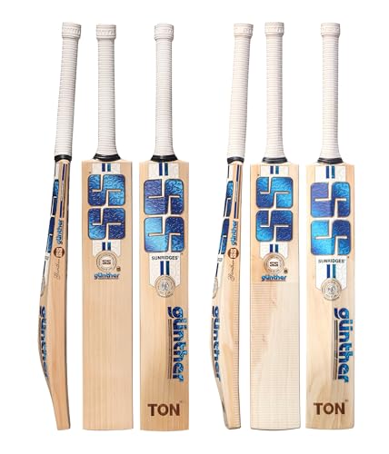 Image of SS Gunther English Willow Cricket Bat - SH (Set of 2) (Red and Blue)