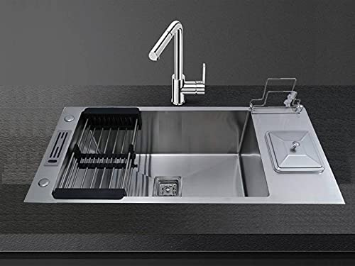 SIROTIA BLACK Granite/Quartz Single Bowl Kitchen Sink MATT Finish With 304 Grade Stainless Steel (Model 23) (B0CDDH4ZK4) Amazon Price History, Amazon Price Tracker