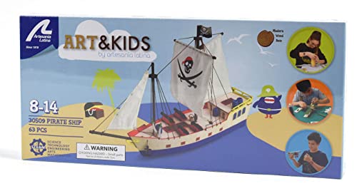 Artesanía Latina – Holzmodellschiff für Kinder +8 – Piratenschiff – Modell 30506N, Stück 59 – Modelle zu Bauen – Anfängerniveau