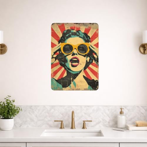 Image of Zesta Bathroom Decor Items Washroom Decor Tin Sign | Aesthetic Posters Wall Poster for Bedroom | Magnetic Cafe Decoration Items /Restaurant Decorations Items | Quirky Home Decor Bar Accent (Abstract)