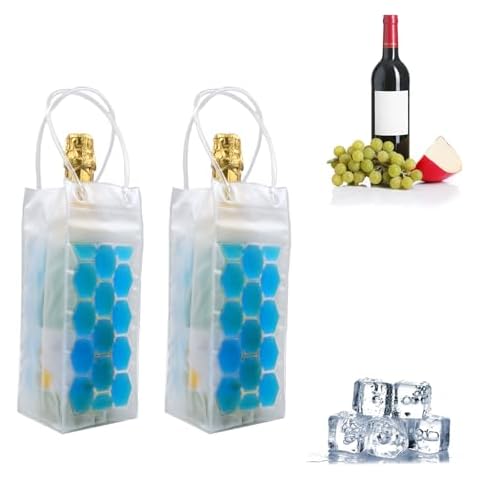 Ice Wine Bag, Wine Cooler, Wine Cooler Refrigerator, Wine Bottle Cooler, Portable Folding Transparent Wine Bag, Suitable for Champagne or White Wine, Chilled Beer, Parties, Wine Cooler Bucket Cover