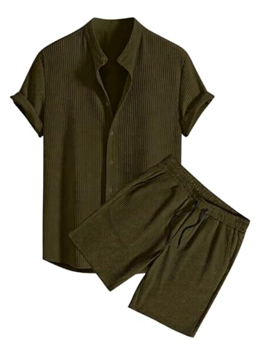GRECIILOOKS Co-ord Set for Men Solid POLY LYCRA BLEND T-Shirt & S...