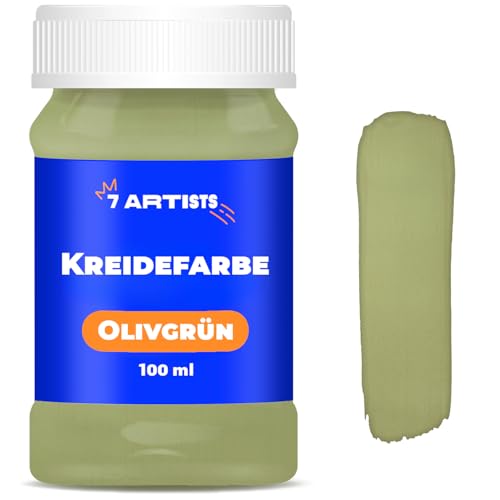 7 Artists Kreidefarbe Olive 100ml | Kreidefarbe für Holzmöbel & Handwerk