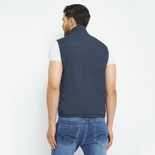 Image of Duke Stardust Men Sleeveless Reversible Jacket (SDZ3056 Navy XXL)