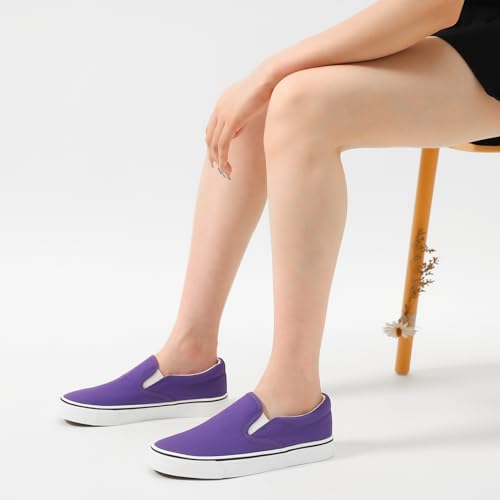 Image of Women's Canvas Slip On Sneakers Non Slip Loafers | low top non slip on walking breathable casual comfortable fashion tennis