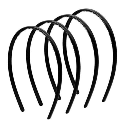 4PCS Plastic Headbands for Women Non Slip Thin Teeth Comb Skinny Hairband for Girls DIY Hair Accessories