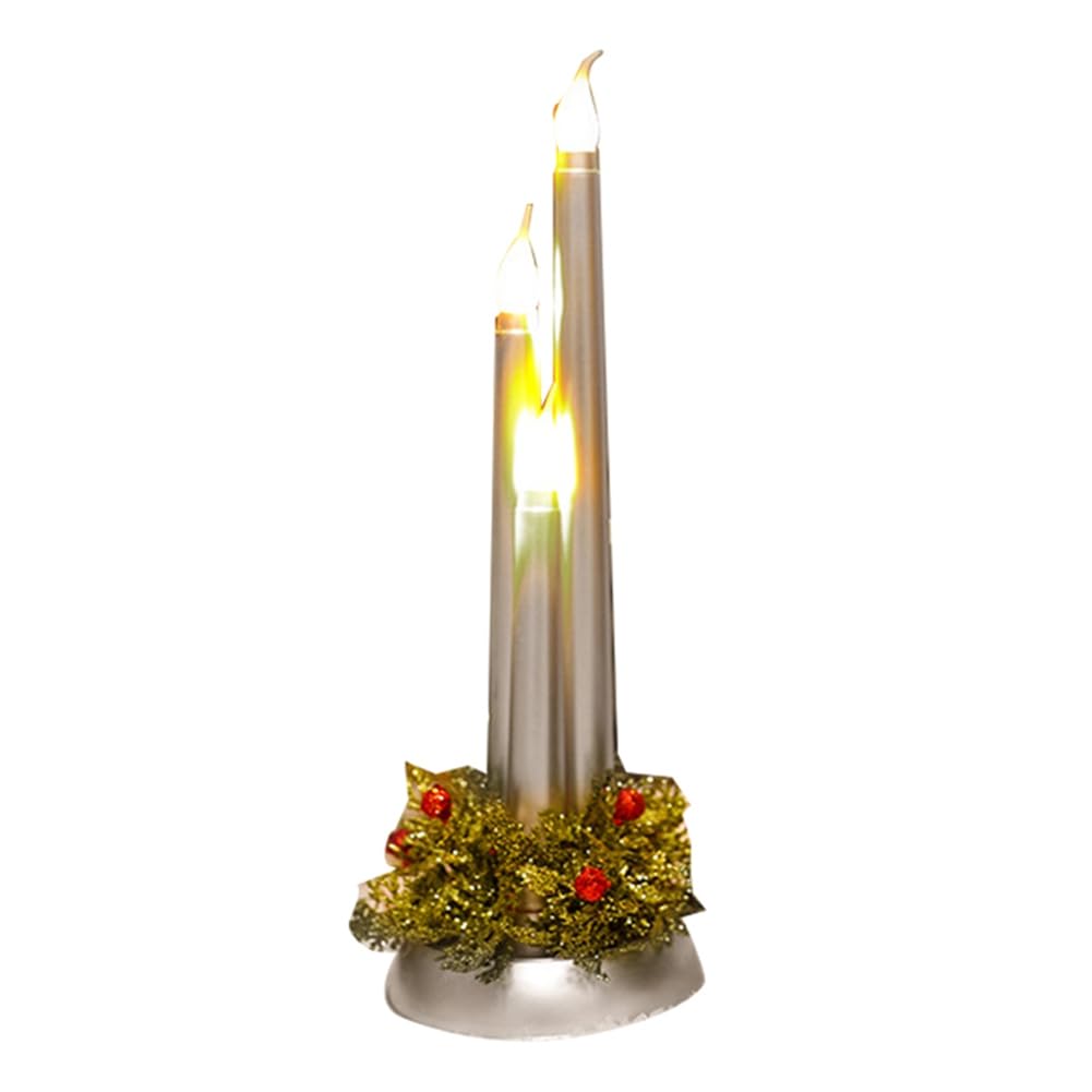 IJSDNVJNDX Christmas Led Flameless Candle Lamp Simulation Desktop Holiday Night Light Decoration Festive Christmas Silvery