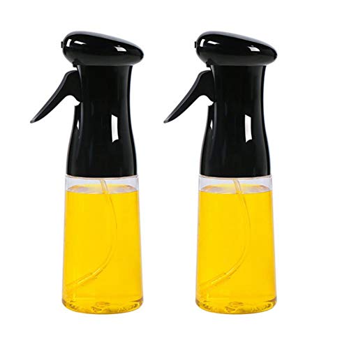 UKKO Botella de spray de cocina Aceite De Cocina Botella De Vinagre De Pulverizador En Aerosol Para Cocinar Barbacoa De Plástico Con Rociador,Negro X2