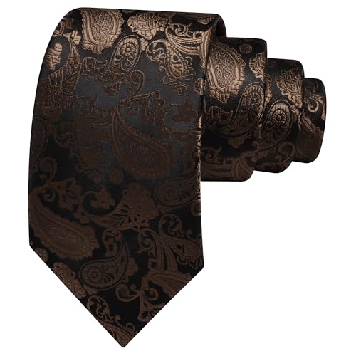Image of GUSLESON 3.15 inch(8cm) Fashion Paisley Ties Mens Woven Jacquard Necktie for Wedding