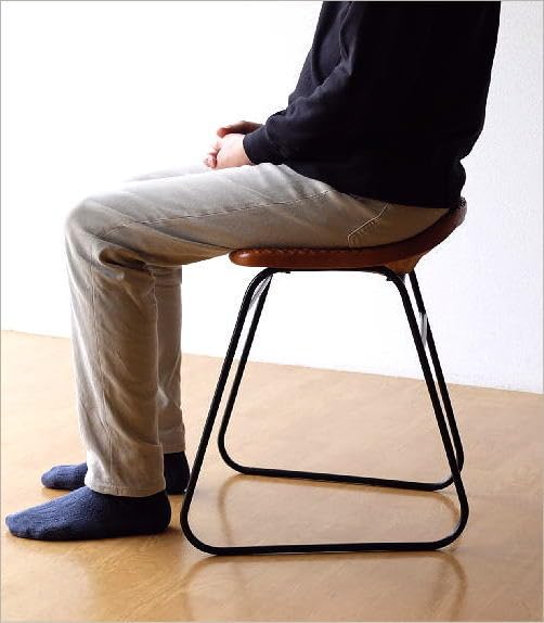 Amazon｜スツール アンティーク レトロ レザー 革張り おしゃれ 椅子