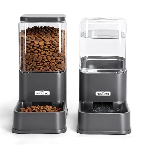 Nobleza Comedero Automático y Bebedero Gatos Perros, Dispensador Comida 3.8 L, para Perros y Gatos pequeños y medianos, Pack 2 Unidades