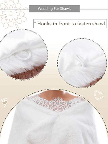 Gangel Faux Fur Shawl Wraps Cloak Coat Sweater Cape Wedding Bridal Winter(1pc)3