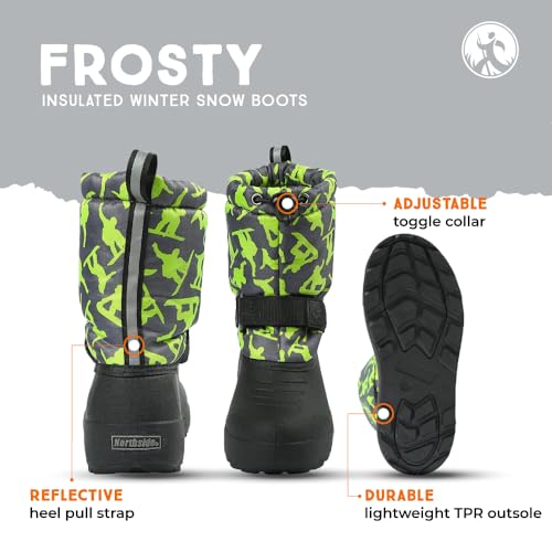 Image of Northside Frosty Insulated Winter Snow Boots for Girls and Boys with Rugged, Water Resistant Nylon Upper, Quick-Drying Lining, Removable EVA Insole, and Durable TPR Outsole